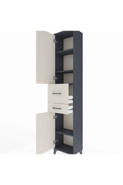 Arges Dolap 4 Raflı 2 Çekmeceli 2 Kapaklı 44x30x221 Antrasit-Aytaşı