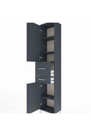 Arges Dolap 4 Raflı 2 Çekmeceli 2 Kapaklı 44x30x221 Antrasit-Antrasit
