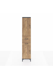 Arges Dolap 4 Raflı 2 Çekmeceli 2 Kapaklı 44x30x221 Antrasit-Çam