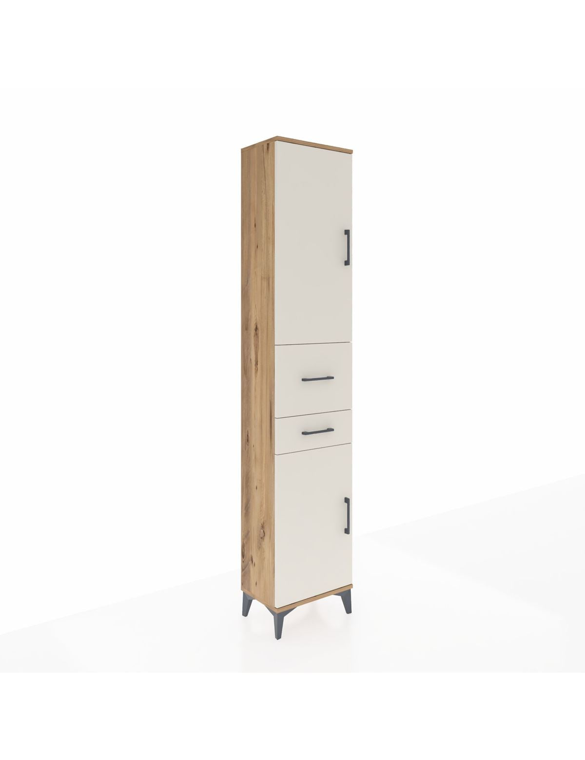 Arges Dolap 4 Raflı 2 Çekmeceli 2 Kapaklı 44x30x221 Çam-Aytaşı