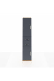 Arges Dolap 4 Raflı 2 Çekmeceli 2 Kapaklı 44x30x221 Çam-Antrasit