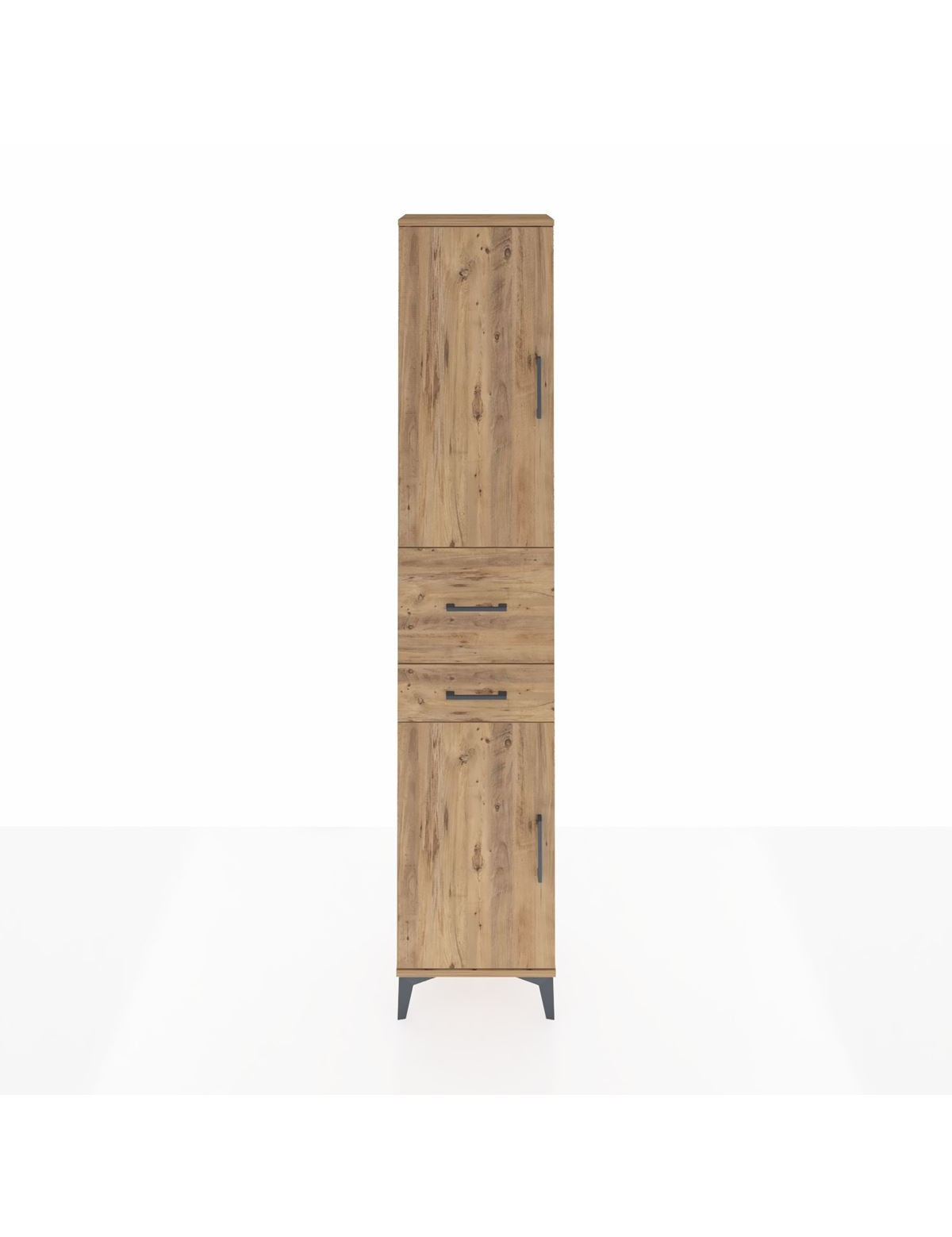 Arges Dolap 4 Raflı 2 Çekmeceli 2 Kapaklı 44x30x221 Çam-Çam