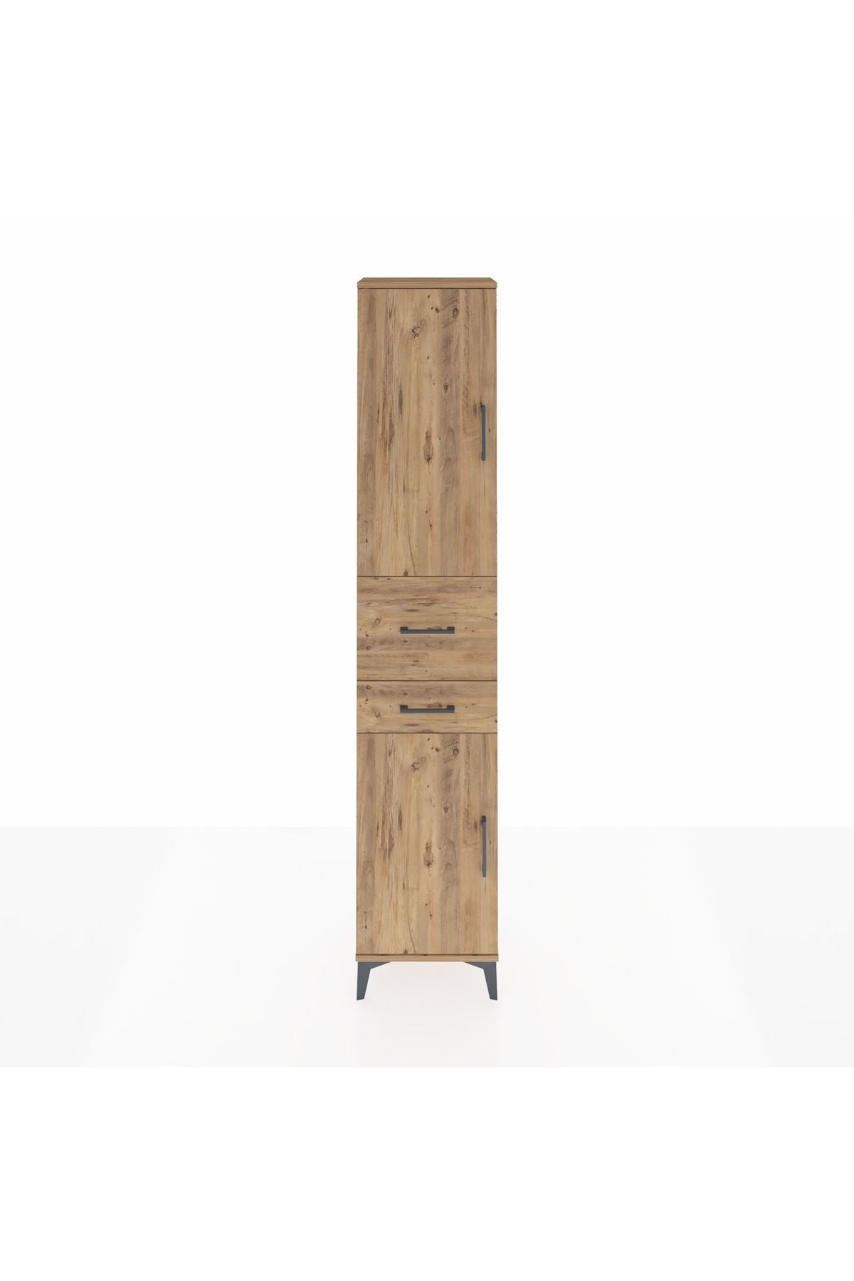 Arges Dolap 4 Raflı 2 Çekmeceli 2 Kapaklı 44x30x221 Çam-Çam