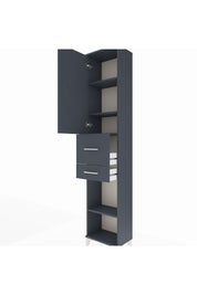 Arges Dolap 4 Raflı 2 Çekmeceli Tek Kapaklı 44x30x221 Antrasit-Antrasit