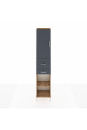 Arges Dolap 4 Raflı 2 Çekmeceli Tek Kapaklı 44x30x221 Çam-Antrasit