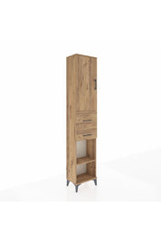 Arges Dolap 4 Raflı 2 Çekmeceli Tek Kapaklı 44x30x221 Çam-Çam