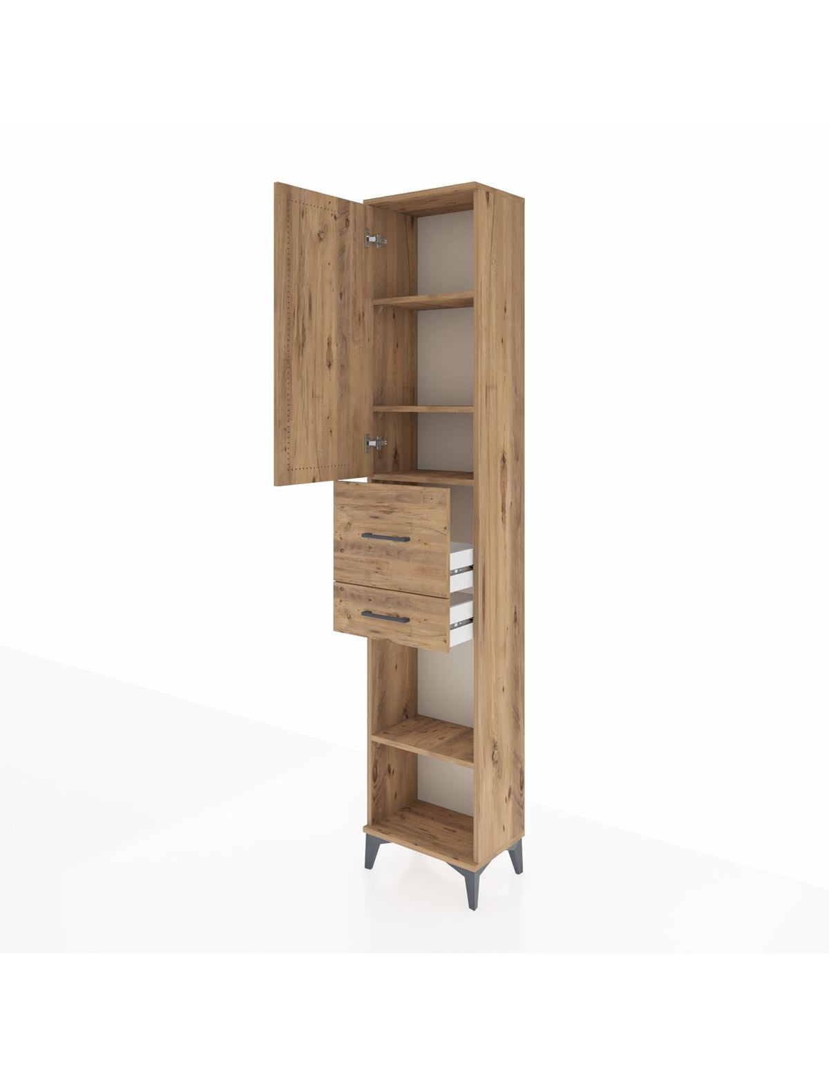Arges Dolap 4 Raflı 2 Çekmeceli Tek Kapaklı 44x30x221 - S28M214V9A