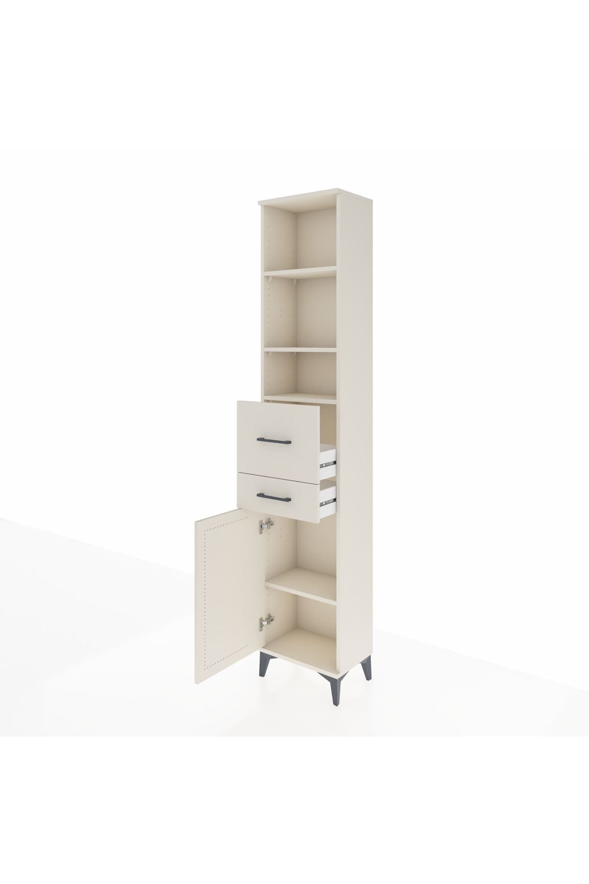 Arges Dolap 4 Raflı 2 Çekmeceli Tek Kapaklı 44x30x221 Aytaşı-Aytaşı