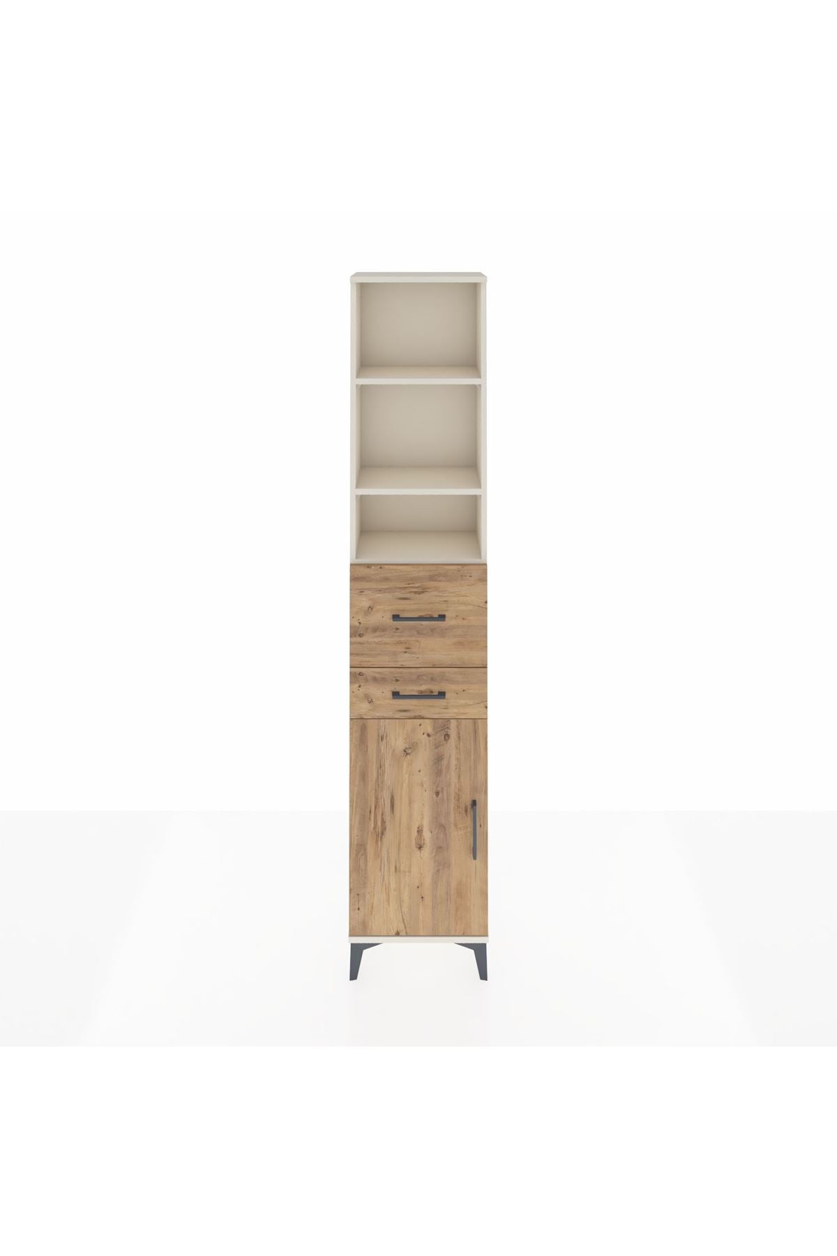 Arges Dolap 4 Raflı 2 Çekmeceli Tek Kapaklı 44x30x221 Aytaşı-Çam