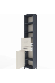 Arges Dolap 4 Raflı 2 Çekmeceli Tek Kapaklı 44x30x221 Antrasit-Aytaşı