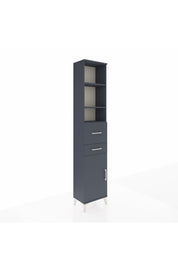 Arges Dolap 4 Raflı 2 Çekmeceli Tek Kapaklı 44x30x221 Antrasit-Antrasit