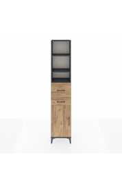 Arges Dolap 4 Raflı 2 Çekmeceli Tek Kapaklı 44x30x221 Antrasit-Çam