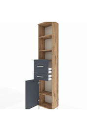 Arges Dolap 4 Raflı 2 Çekmeceli Tek Kapaklı 44x30x221 Çam-Antrasit