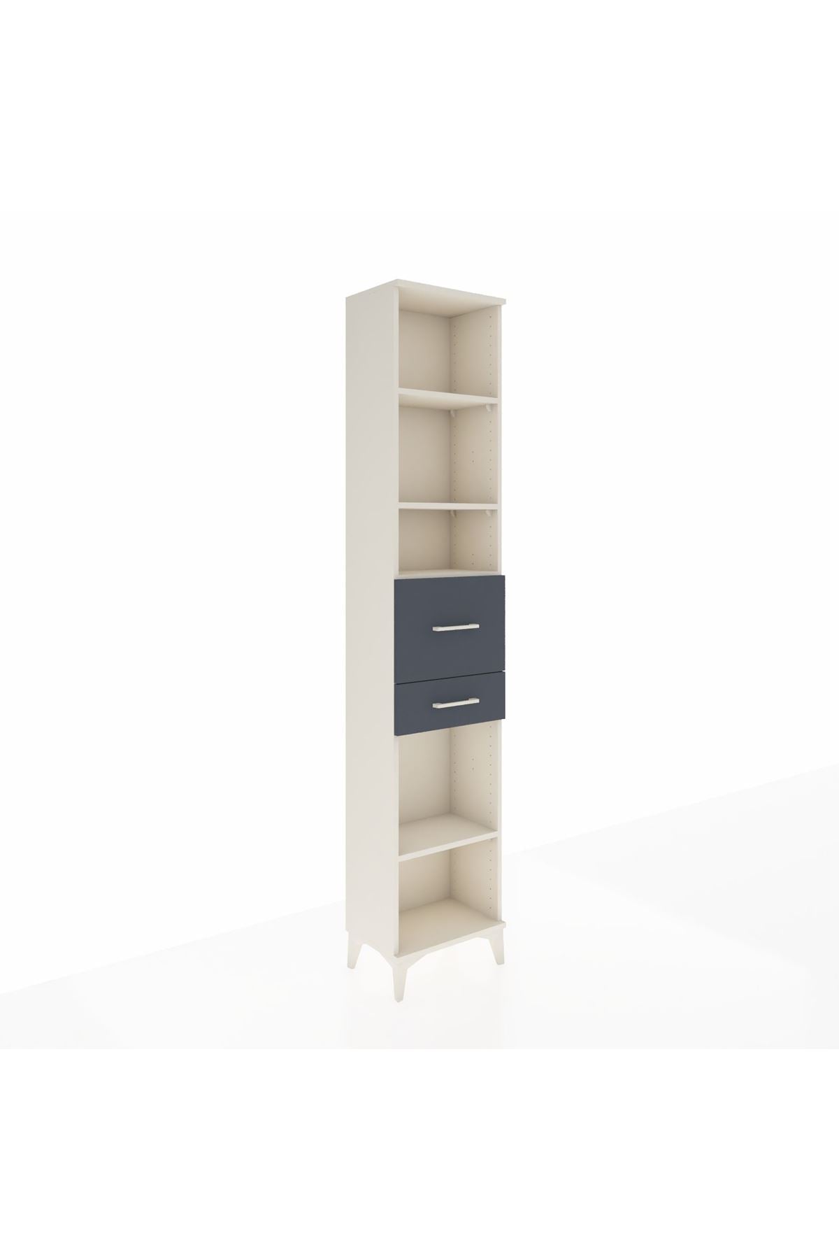 Arges Dolap 4 Raflı 2 Çekmeceli 44x30x221 Aytaşı-Antrasit