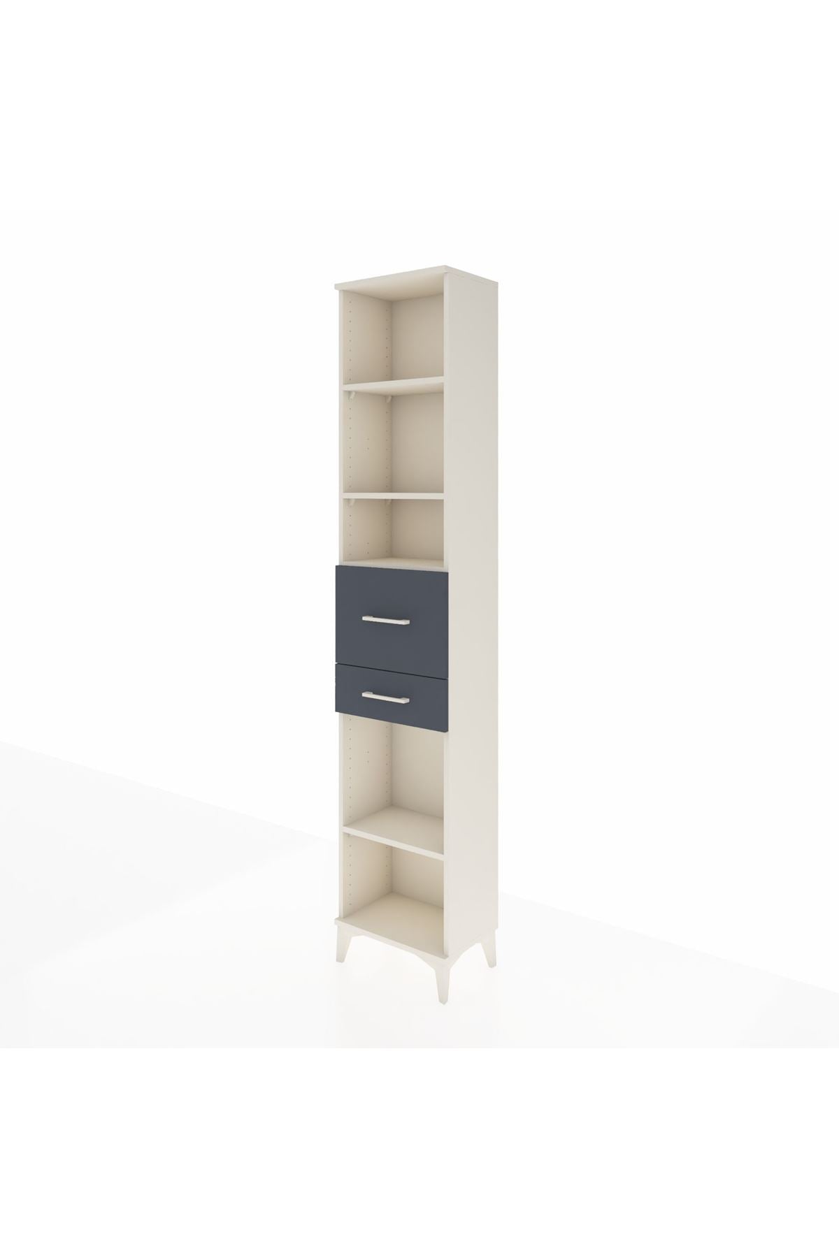 Arges Dolap 4 Raflı 2 Çekmeceli 44x30x221 Aytaşı-Antrasit