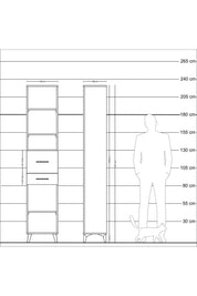 Arges Dolap 4 Raflı 2 Çekmeceli 44x30x221 Aytaşı-Antrasit