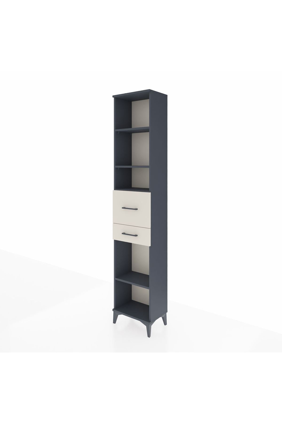 Arges Dolap 4 Raflı 2 Çekmeceli 44x30x221 Antrasit-Aytaşı