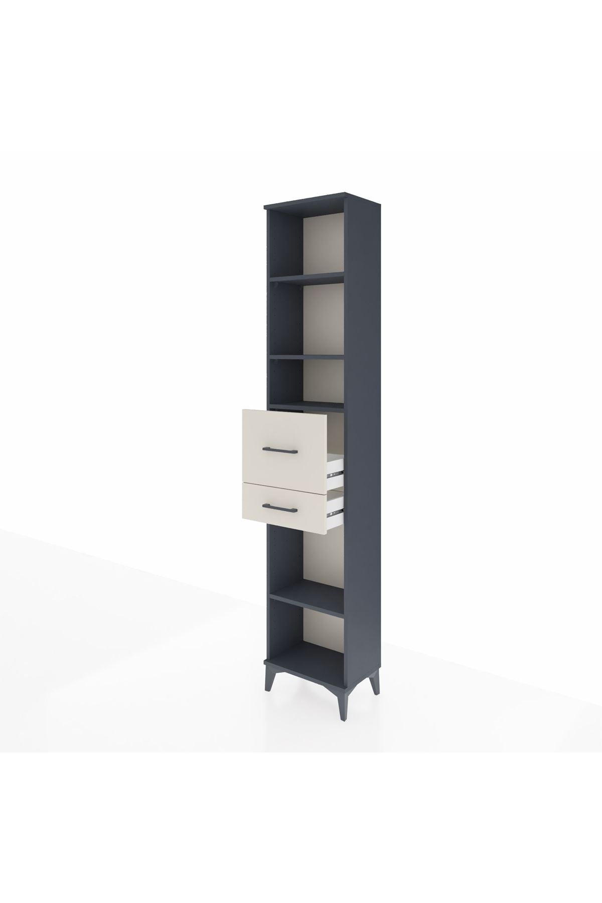 Arges Dolap 4 Raflı 2 Çekmeceli 44x30x221 Antrasit-Aytaşı