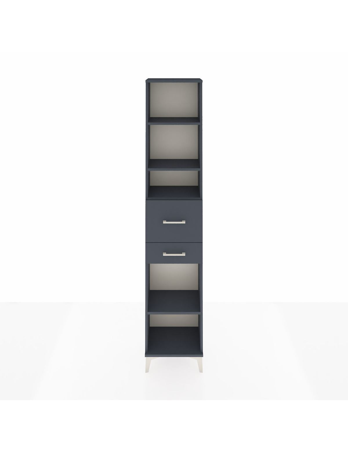 Arges Dolap 4 Raflı 2 Çekmeceli 44x30x221 Antrasit-Antrasit