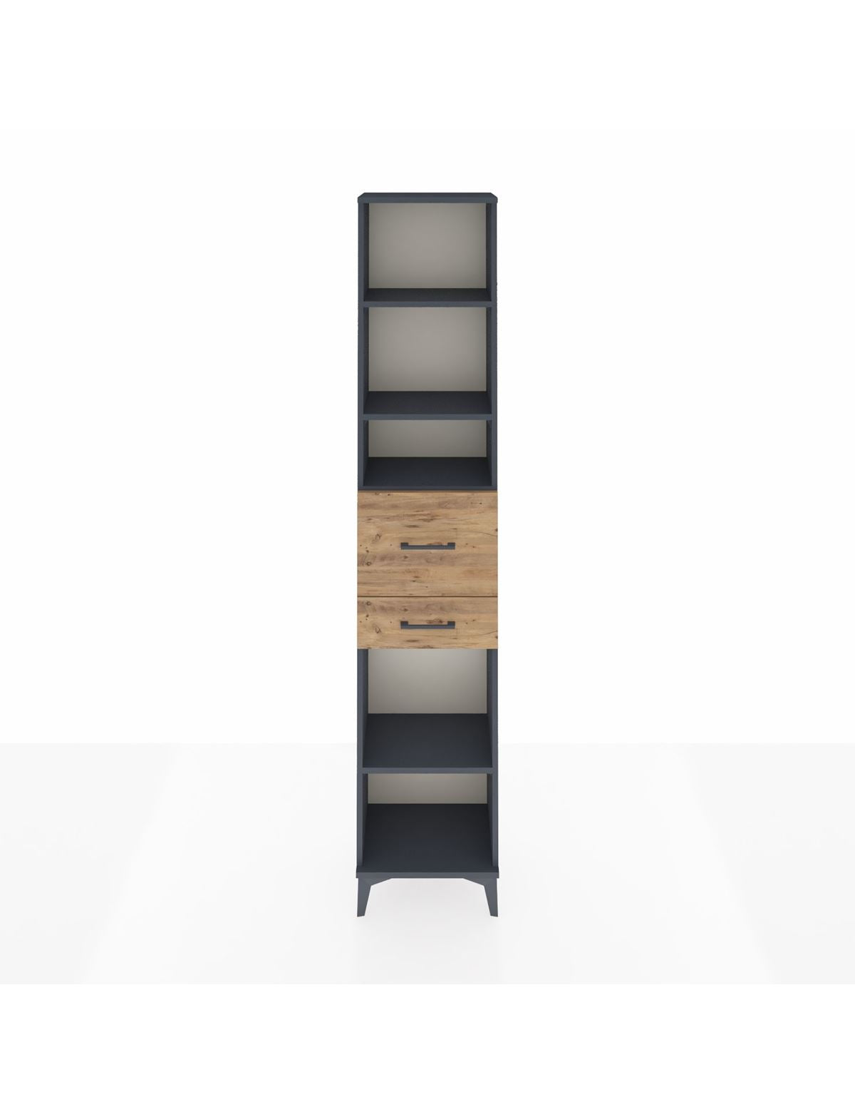 Arges Dolap 4 Raflı 2 Çekmeceli 44x30x221 Antrasit-Çam