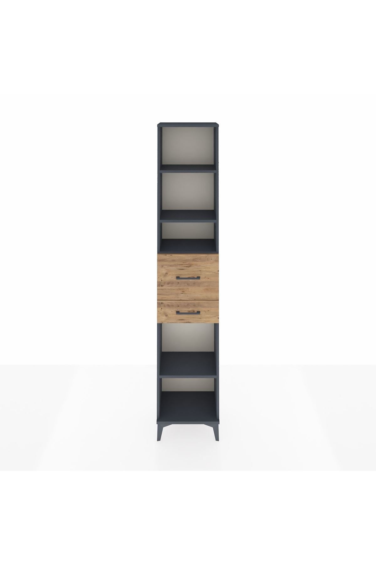 Arges Dolap 4 Raflı 2 Çekmeceli 44x30x221 Antrasit-Çam