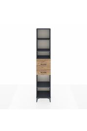 Arges Dolap 4 Raflı 2 Çekmeceli 44x30x221 Antrasit-Çam