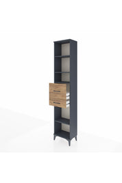 Arges Dolap 4 Raflı 2 Çekmeceli 44x30x221 Antrasit-Çam