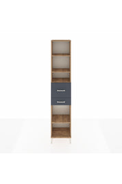 Arges Dolap 4 Raflı 2 Çekmeceli 44x30x221 Çam-Antrasit