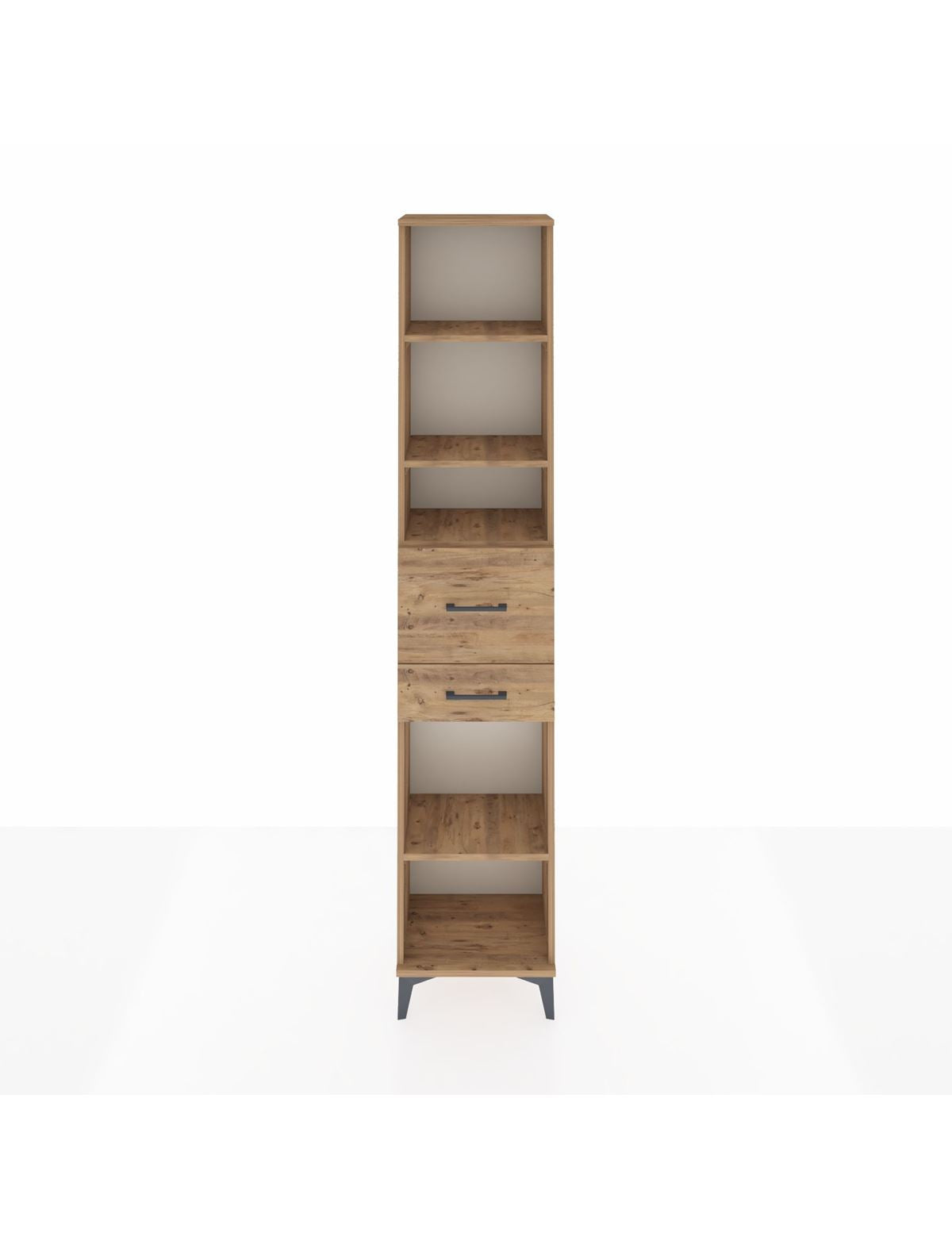 Arges Dolap 4 Raflı 2 Çekmeceli 44x30x221 Çam-Çam