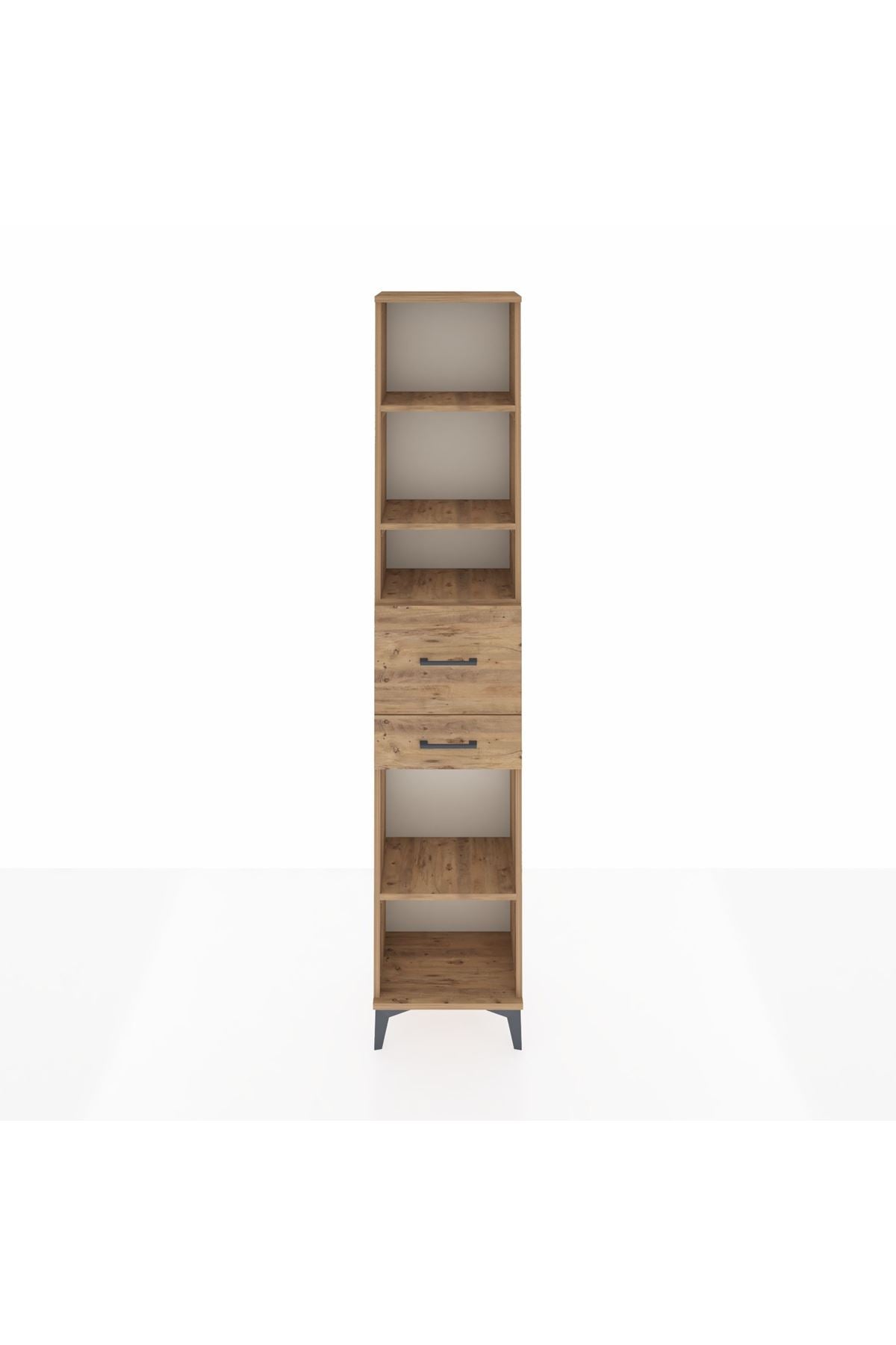 Arges Dolap 4 Raflı 2 Çekmeceli 44x30x221 Çam-Çam