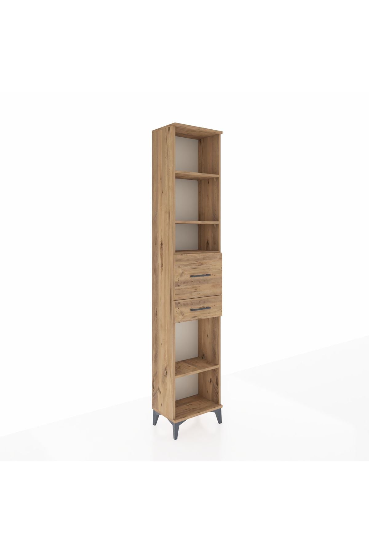 Arges Dolap 4 Raflı 2 Çekmeceli 44x30x221 Çam-Çam