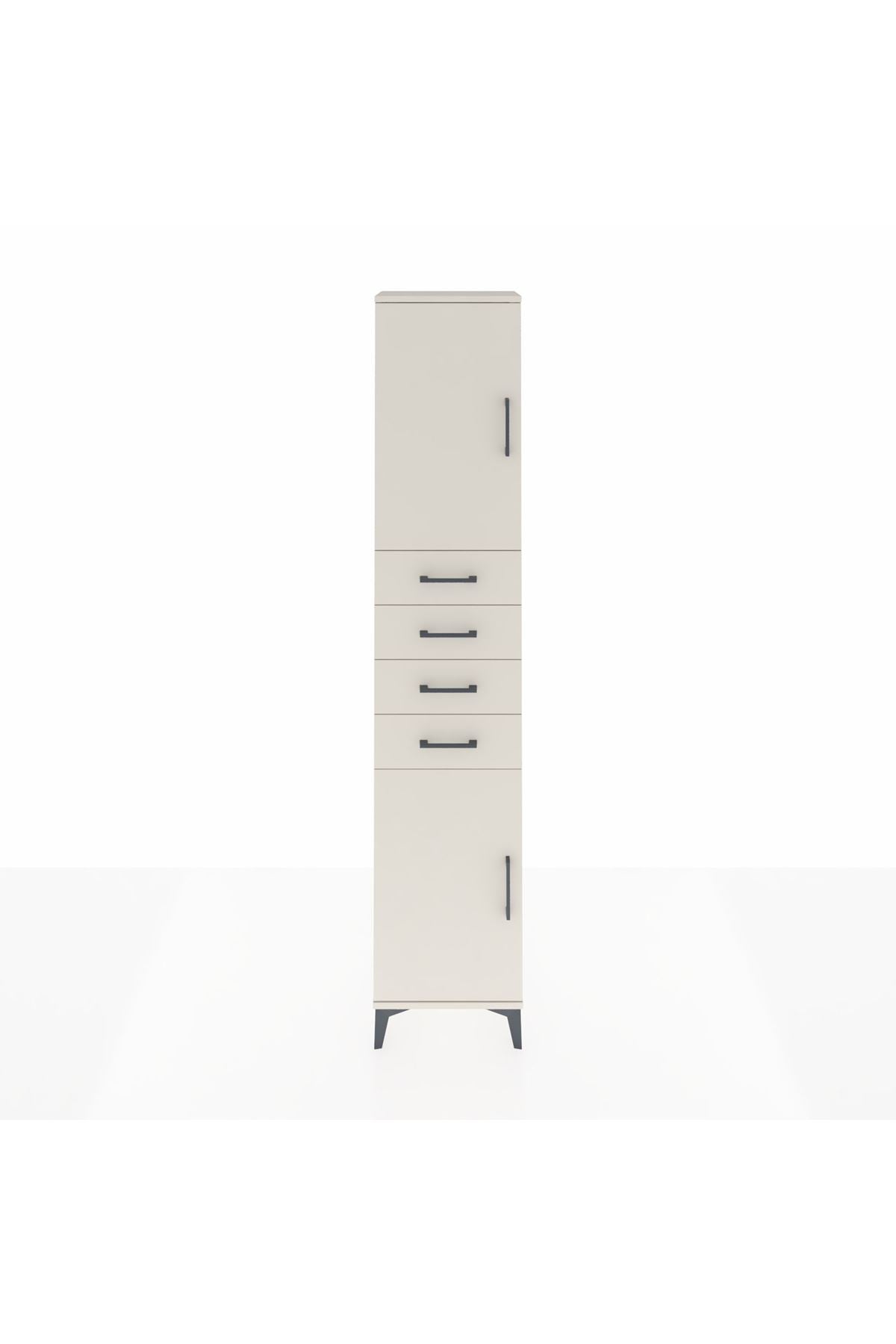 Arges Dolap 3 Raflı 4 Çekmeceli 2 Kapaklı 44x30x221 Aytaşı-Aytaşı