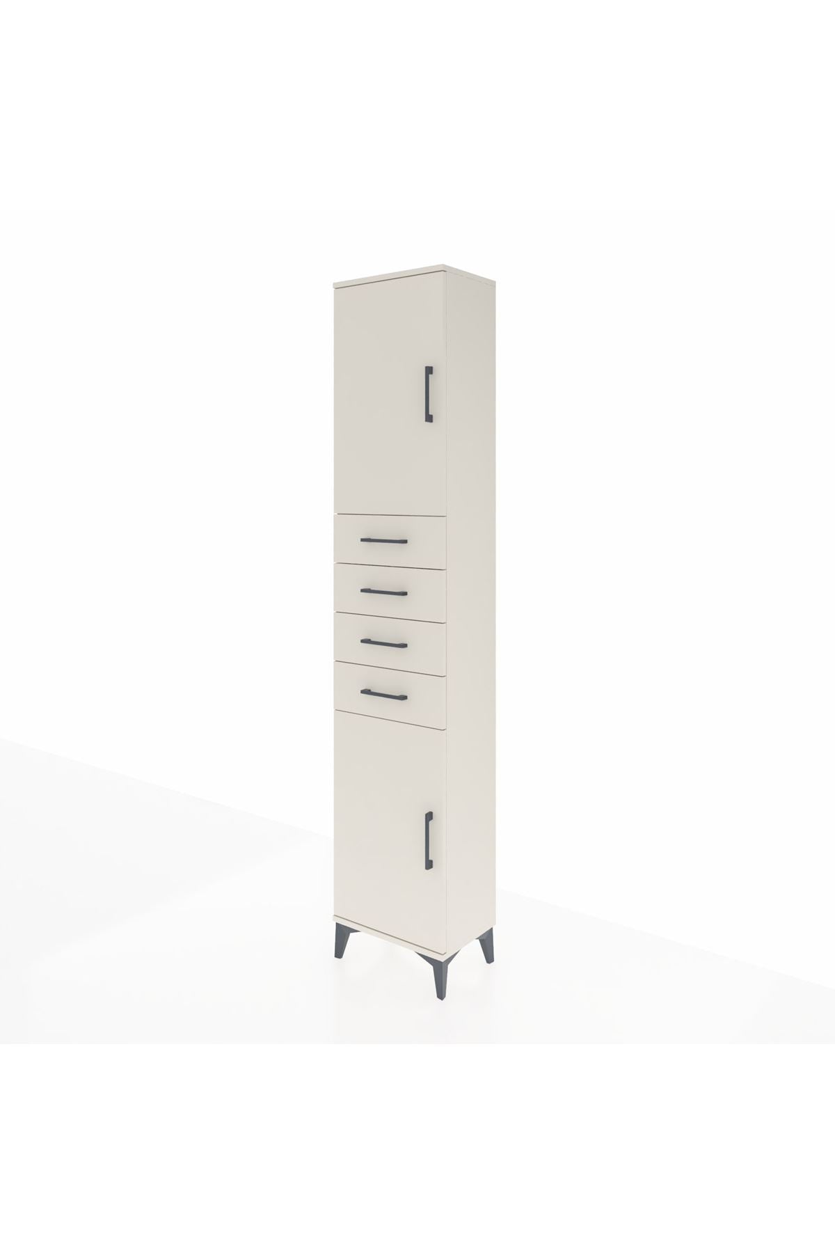 Arges Dolap 3 Raflı 4 Çekmeceli 2 Kapaklı 44x30x221 Aytaşı-Aytaşı