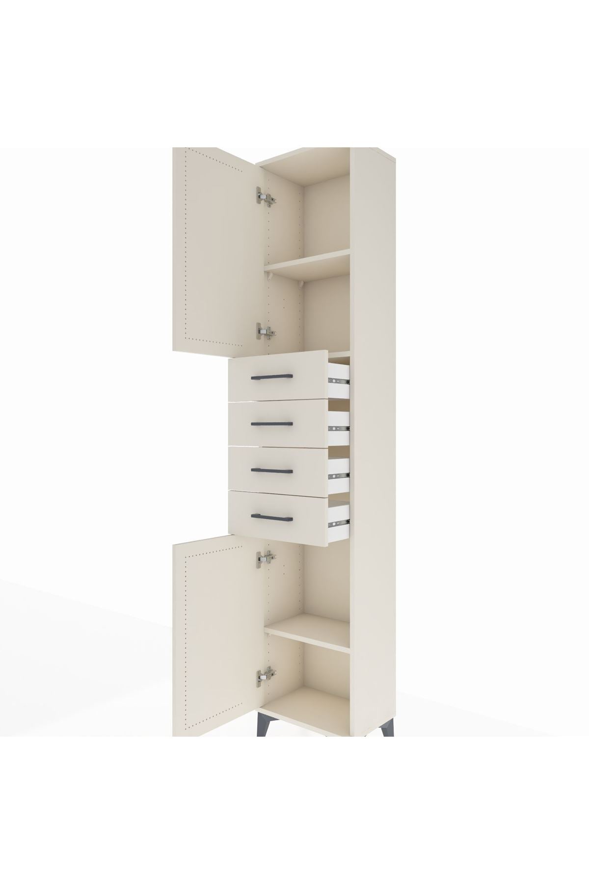 Arges Dolap 3 Raflı 4 Çekmeceli 2 Kapaklı 44x30x221 Aytaşı-Aytaşı