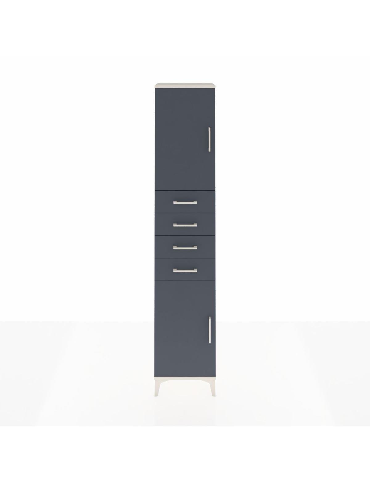 Arges Dolap 3 Raflı 4 Çekmeceli 2 Kapaklı 44x30x221 Aytaşı-Antrasit