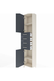 Arges Dolap 3 Raflı 4 Çekmeceli 2 Kapaklı 44x30x221 Aytaşı-Antrasit