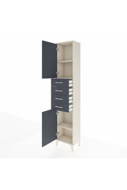 Arges Dolap 3 Raflı 4 Çekmeceli 2 Kapaklı 44x30x221 Aytaşı-Antrasit