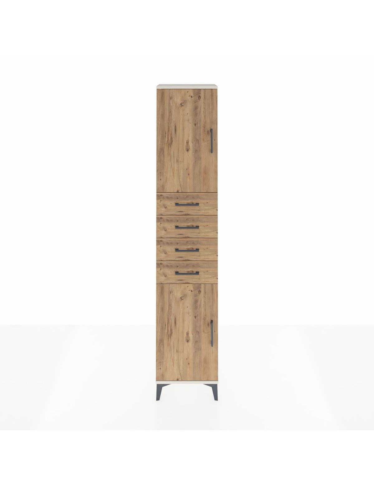 Arges Dolap 3 Raflı 4 Çekmeceli 2 Kapaklı 44x30x221 Aytaşı-Çam