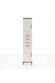 Arges Dolap 3 Raflı 4 Çekmeceli 2 Kapaklı 44x30x221 Antrasit-Aytaşı