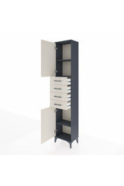 Arges Dolap 3 Raflı 4 Çekmeceli 2 Kapaklı 44x30x221 Antrasit-Aytaşı