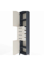 Arges Dolap 3 Raflı 4 Çekmeceli 2 Kapaklı 44x30x221 Antrasit-Aytaşı