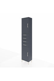 Arges Dolap 3 Raflı 4 Çekmeceli 2 Kapaklı 44x30x221 Antrasit-Antrasit