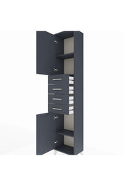 Arges Dolap 3 Raflı 4 Çekmeceli 2 Kapaklı 44x30x221 Antrasit-Antrasit