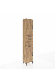 Arges Dolap 3 Raflı 4 Çekmeceli 2 Kapaklı 44x30x221 Çam-Çam