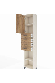 Arges Dolap 3 Raflı 4 Çekmeceli Tek Kapaklı 44x30x221 Aytaşı-Çam