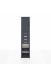 Arges Dolap 3 Raflı 4 Çekmeceli Tek Kapaklı 44x30x221 Antrasit-Antrasit