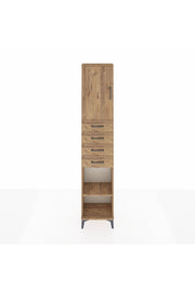 Arges Dolap 3 Raflı 4 Çekmeceli Tek Kapaklı 44x30x221 Çam-Çam