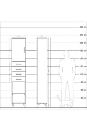 Arges Dolap 3 Raflı 4 Çekmeceli Tek Kapaklı 44x30x221 Aytaşı-Aytaşı