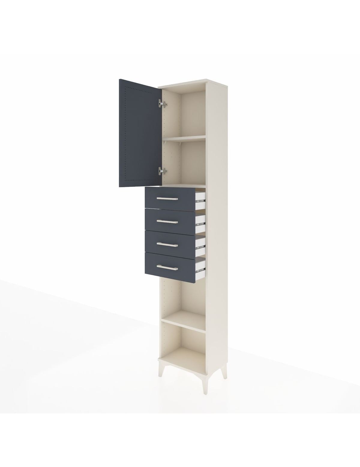 Arges Dolap 3 Raflı 4 Çekmeceli Tek Kapaklı 44x30x221 - S28M219V2A