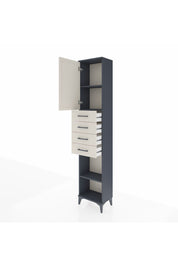 Arges Dolap 3 Raflı 4 Çekmeceli Tek Kapaklı 44x30x221 Antrasit-Aytaşı